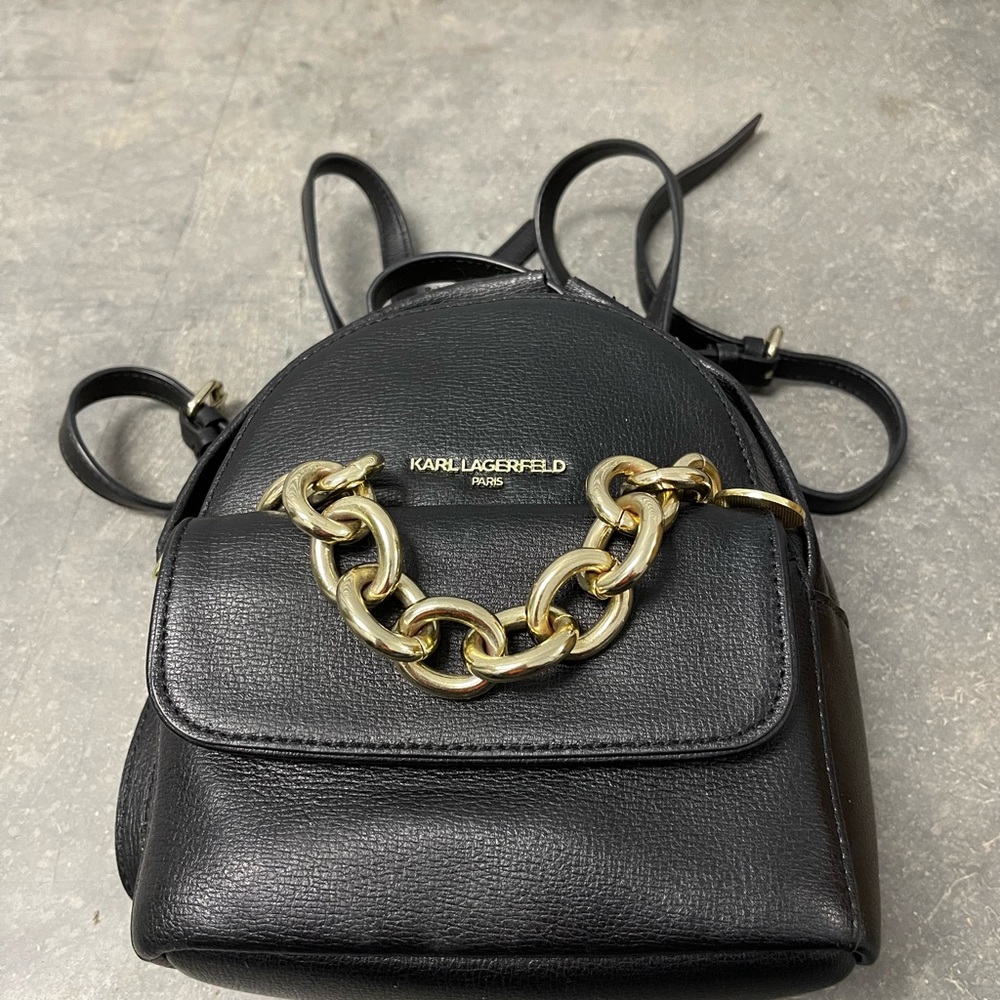 Karl lagerfeld leather backpack purse bag